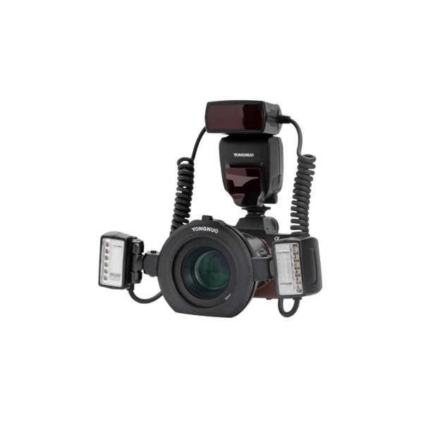 Flash Macro Twin YN24EX TTL Doble Cabezal + 4 Anillos Adaptadores (Canon/Nikon) - YONGNUO